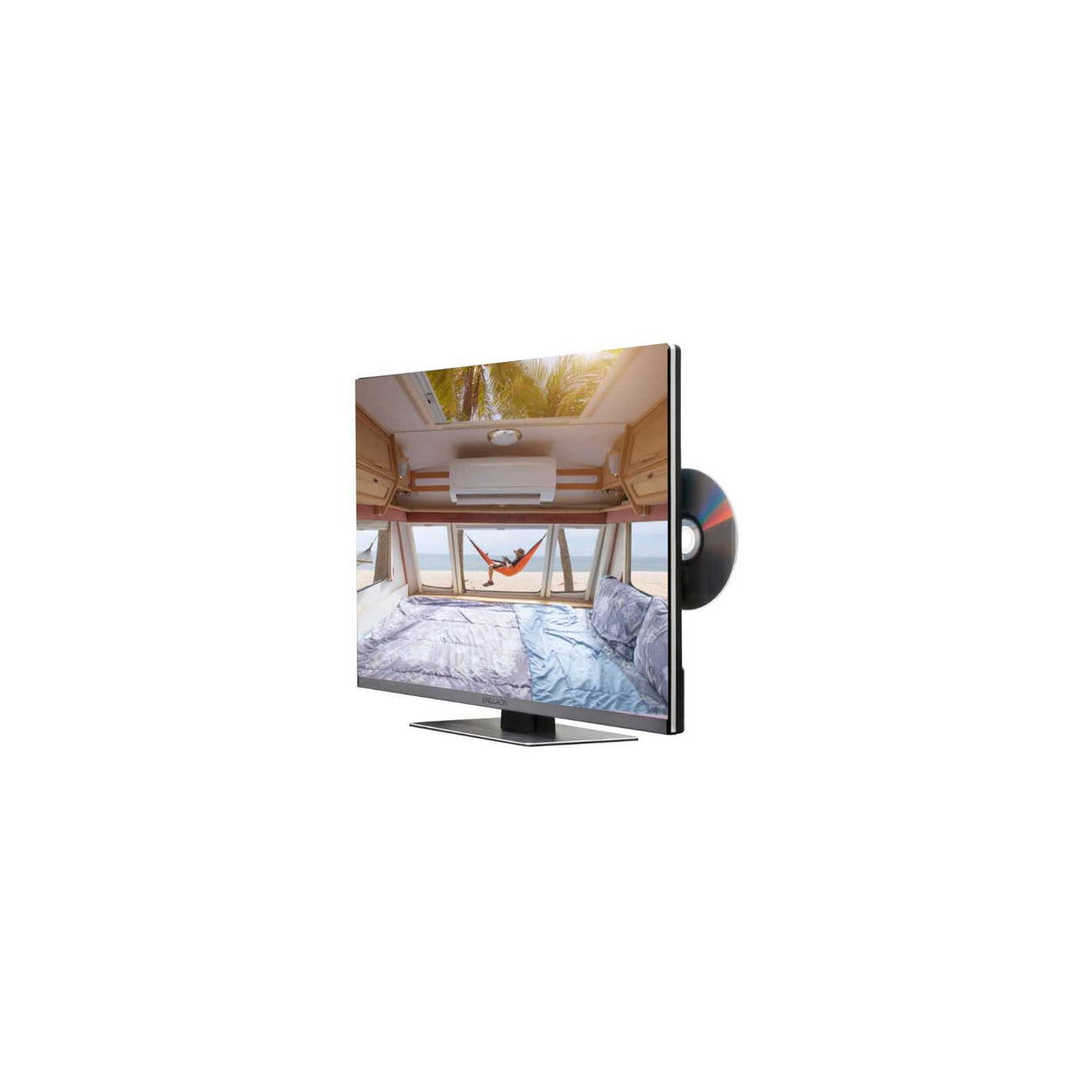 ENGLAON Frameless 24″ Full HD Google Smart 12V TV With Built-in DVD player and Chromecast