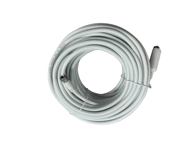 Antenna Cable F-Type Male to Male , 14AWG , White , 8M