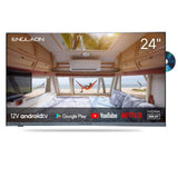 ENGLAON Frameless 24″ Full HD Android Smart 12V TV With Built-in DVD player and Chromecast