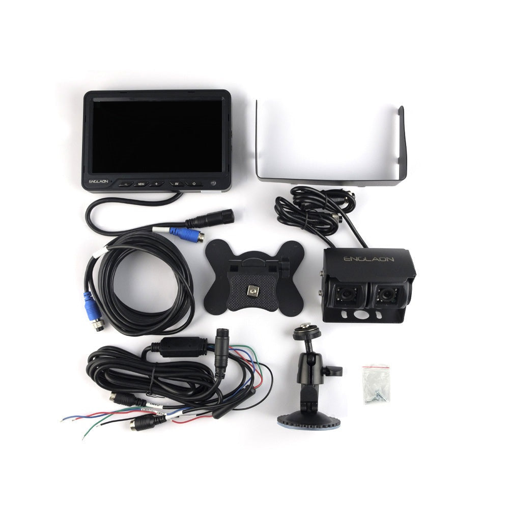 12V-36V 7" AHD Monitor DVR with Dual Reverse Cameras for Caravan Truck Campervan