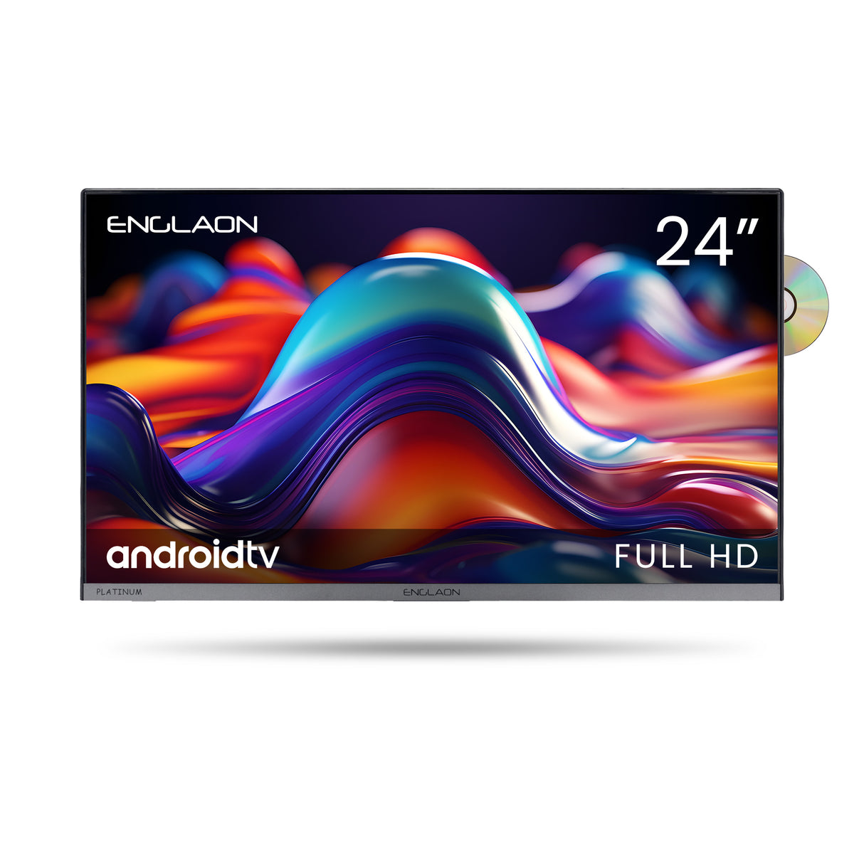 ENGLAON Frameless 24″ Full HD Android Smart 12V TV With Built-in DVD player and Chromecast